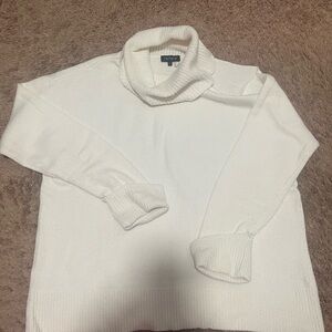 1State Cream Cowl Cold Shoulder Neck Sweater